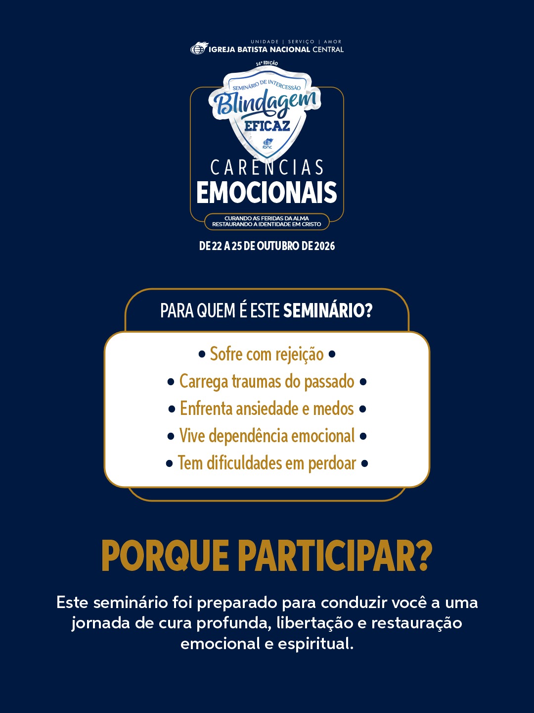 Arte de divulgação de SEMINÁRIO BLINDAGEM EFICAZ - 2026
